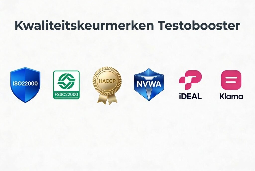 Testobooster Review - Ontdek de Kracht van Testobooster! 4 Kwaliteitskeurmerken Testobooster: ISO22000, FSSC22000, HACCP, NVWA, veilig betalen